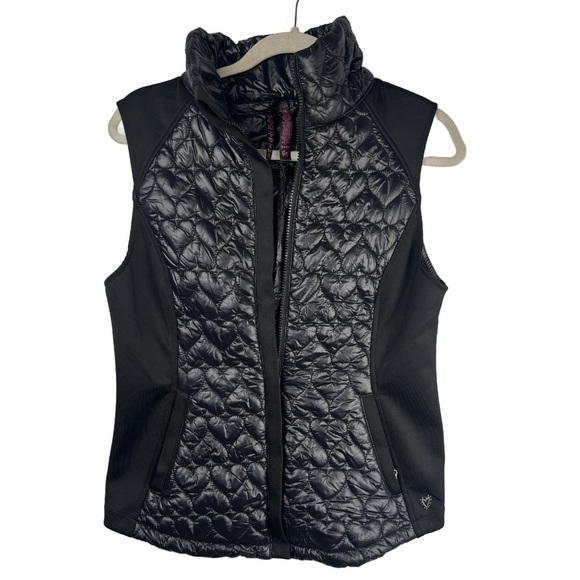 Betsy Johnson Quilted Neoprene Hybrid Work Out Vest In Size Medium - Picture 2 of 5